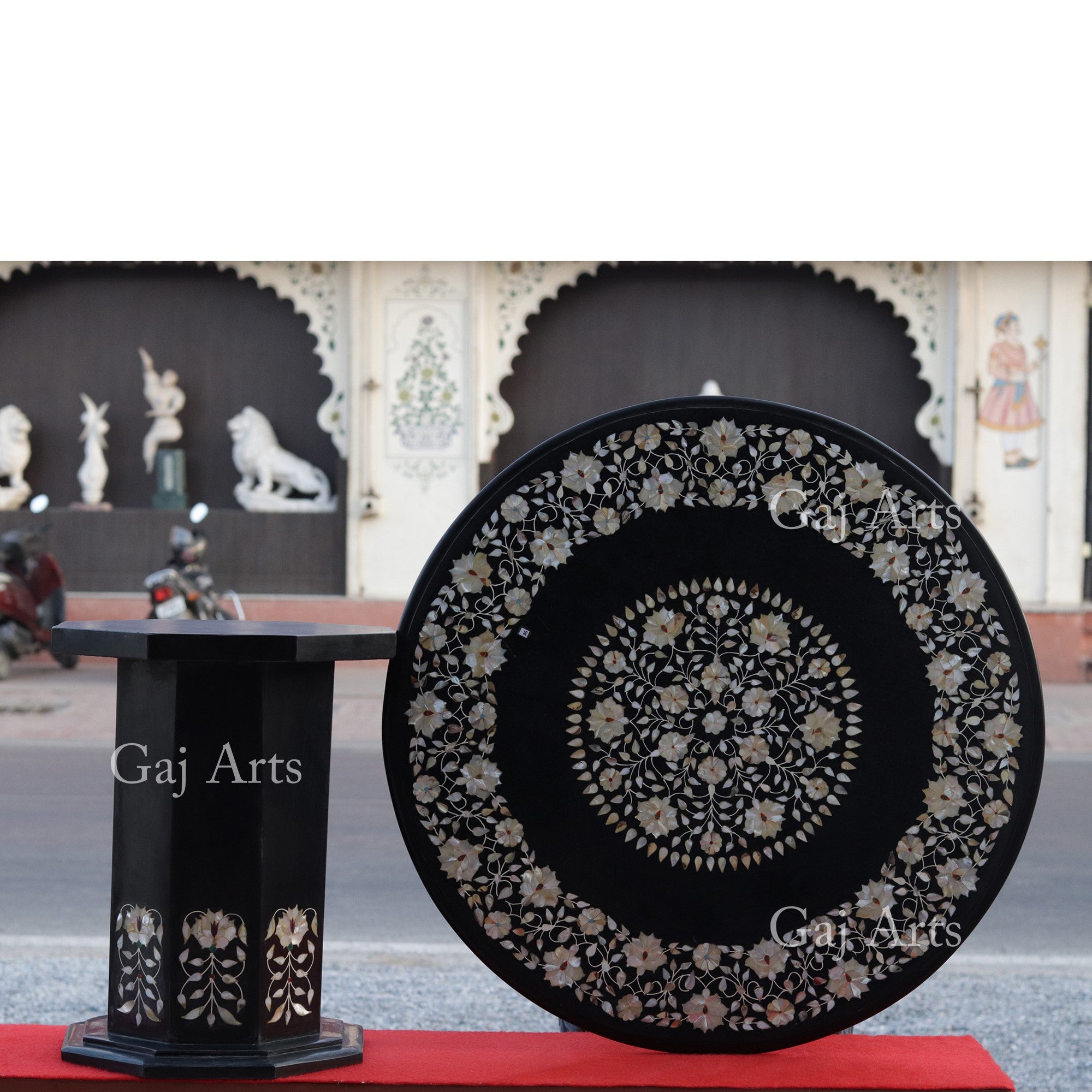 MARBLE INLAY STAND 18”