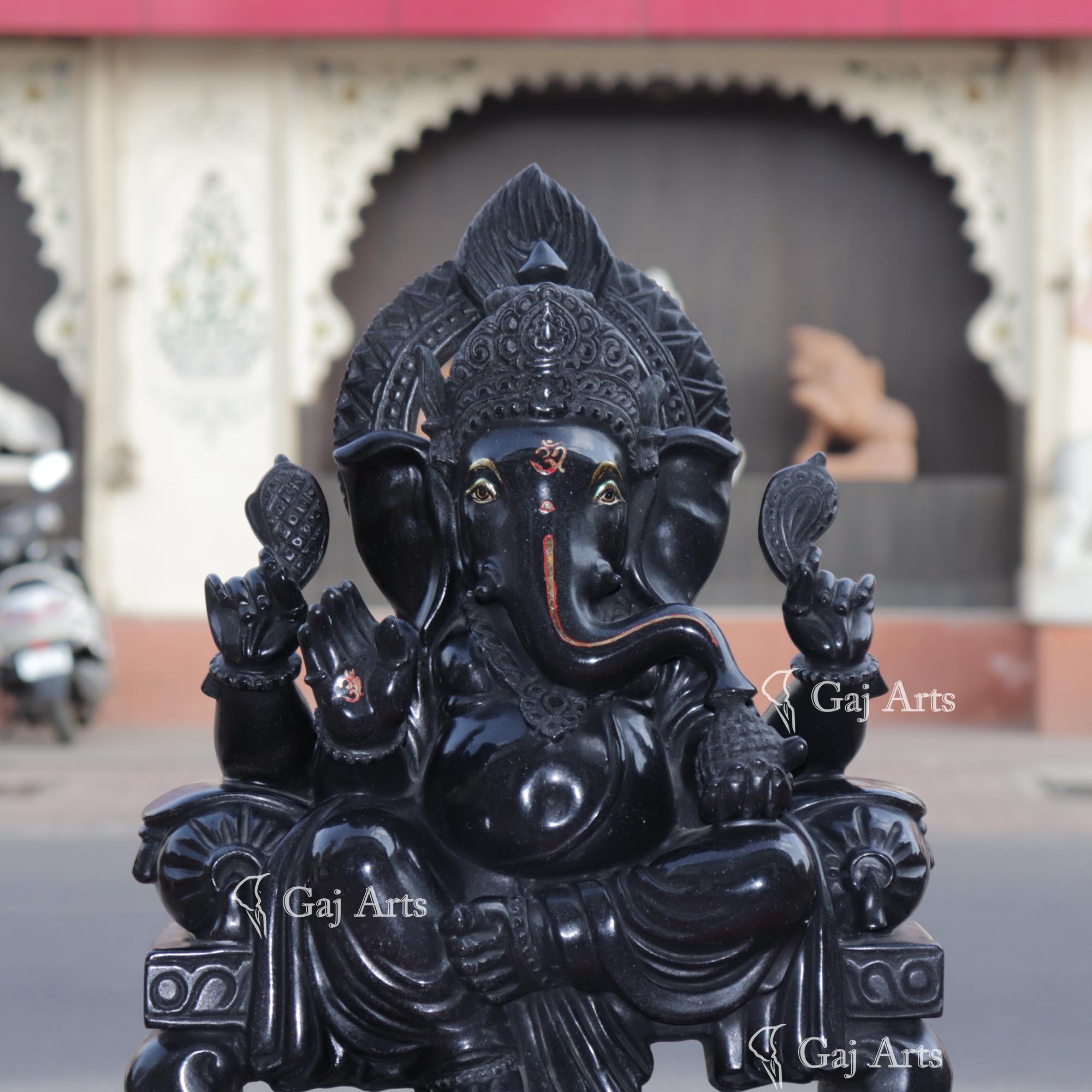 Rajasthan Black Marble Ganesh Statue | 21 Inch