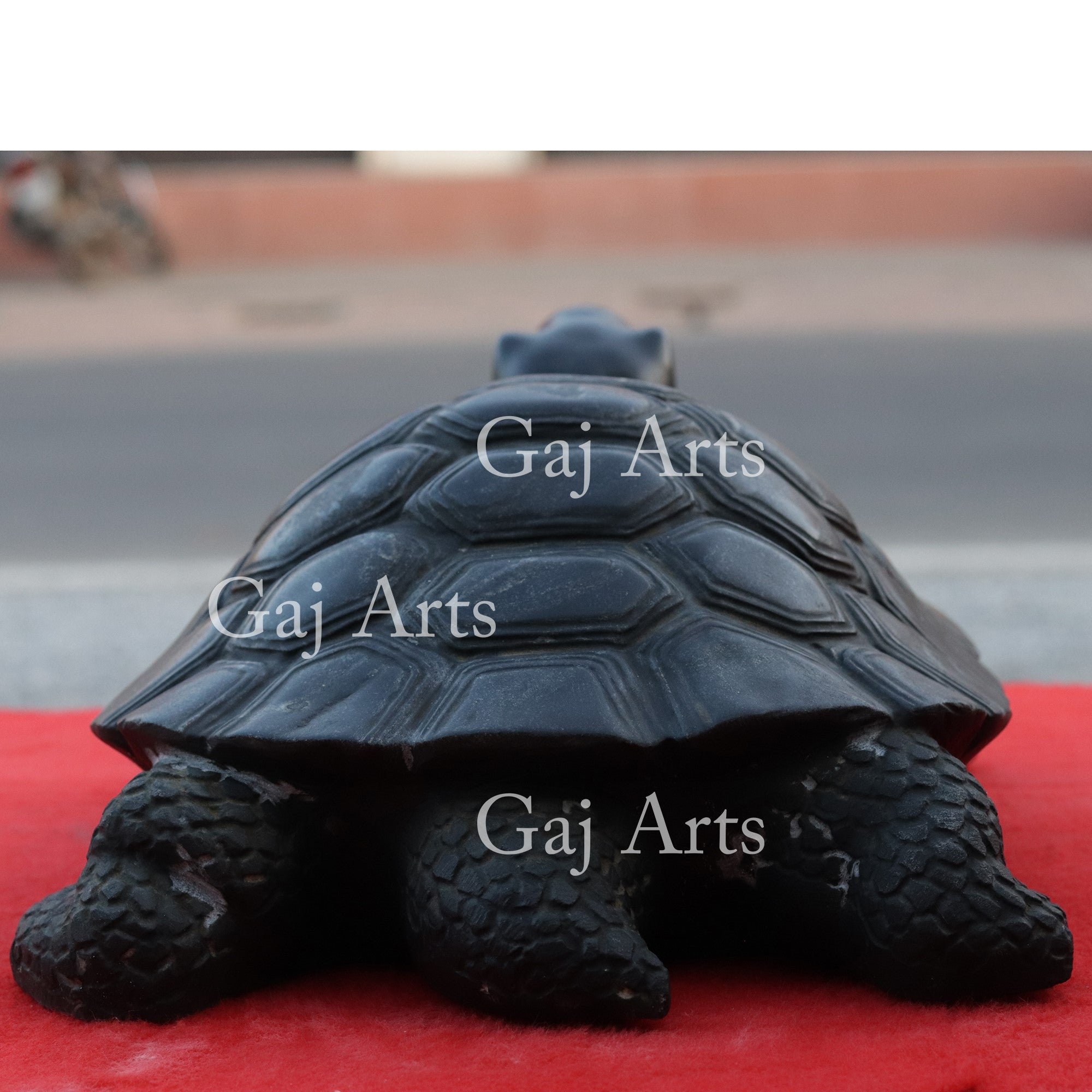 Rajasthan Black Marble Kachua Tortoise Statue | 18 Inch
