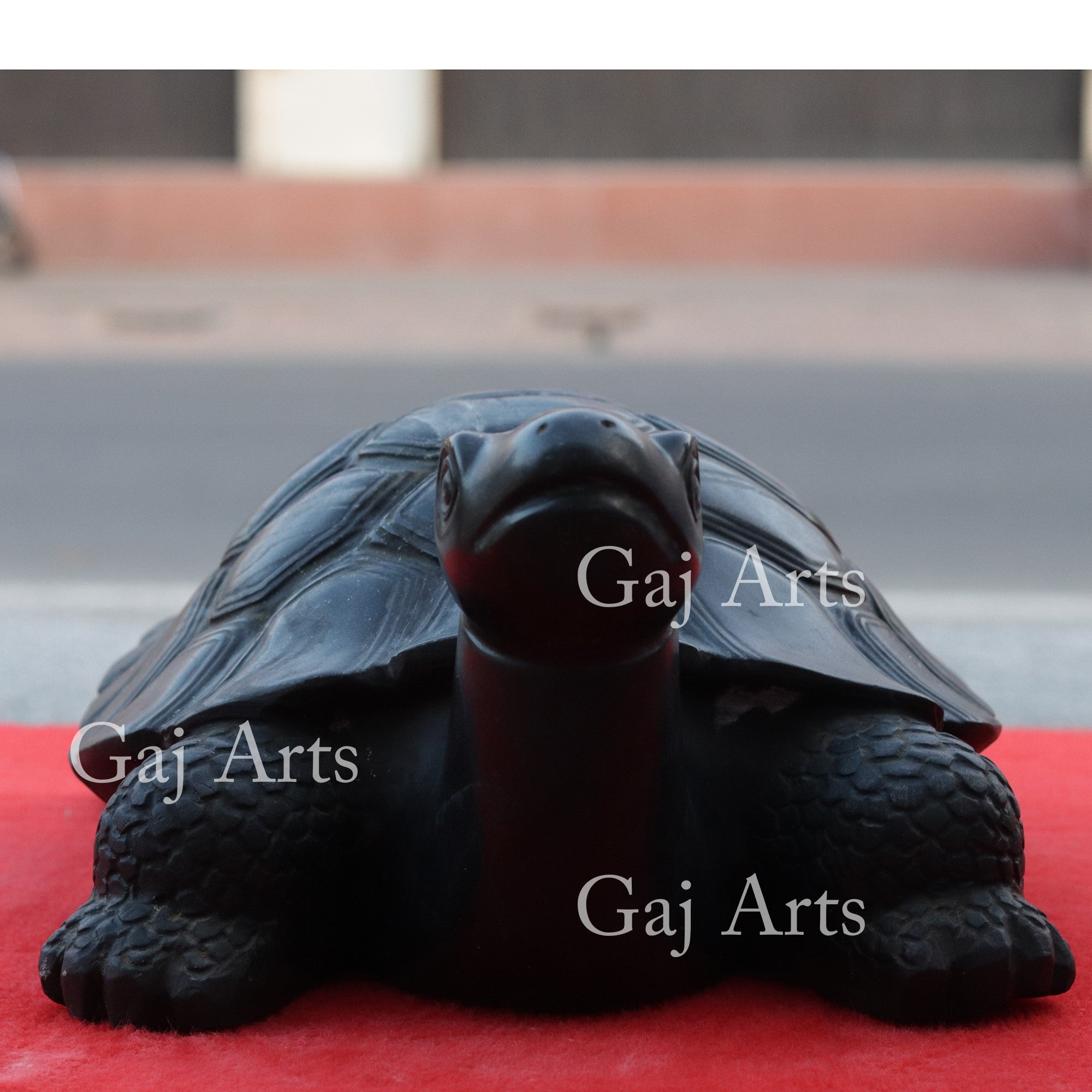 Rajasthan Black Marble Kachua Tortoise Statue | 18 Inch