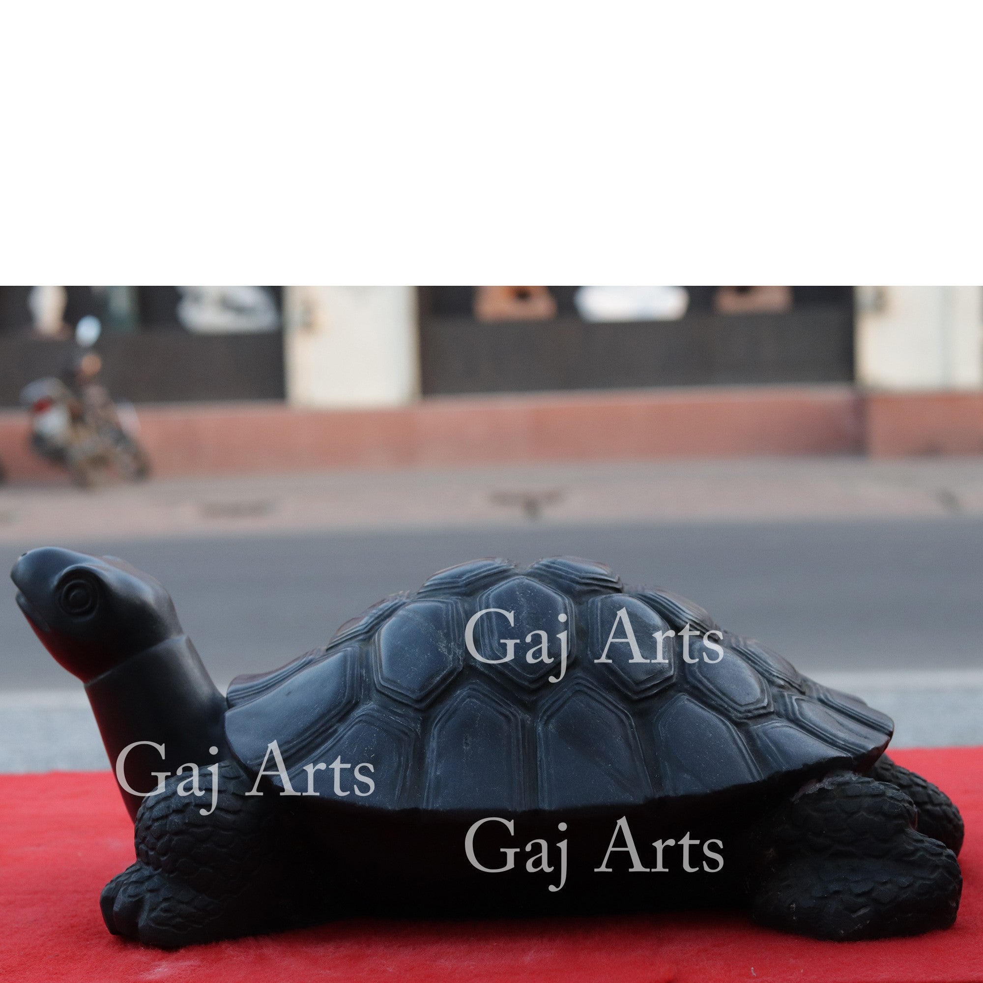 Rajasthan Black Marble Kachua Tortoise Statue | 18 Inch