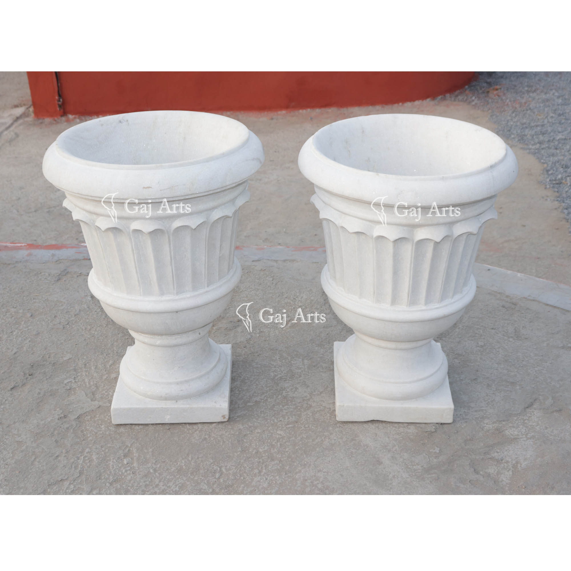 Refined White Marble Planter | 24 Inch