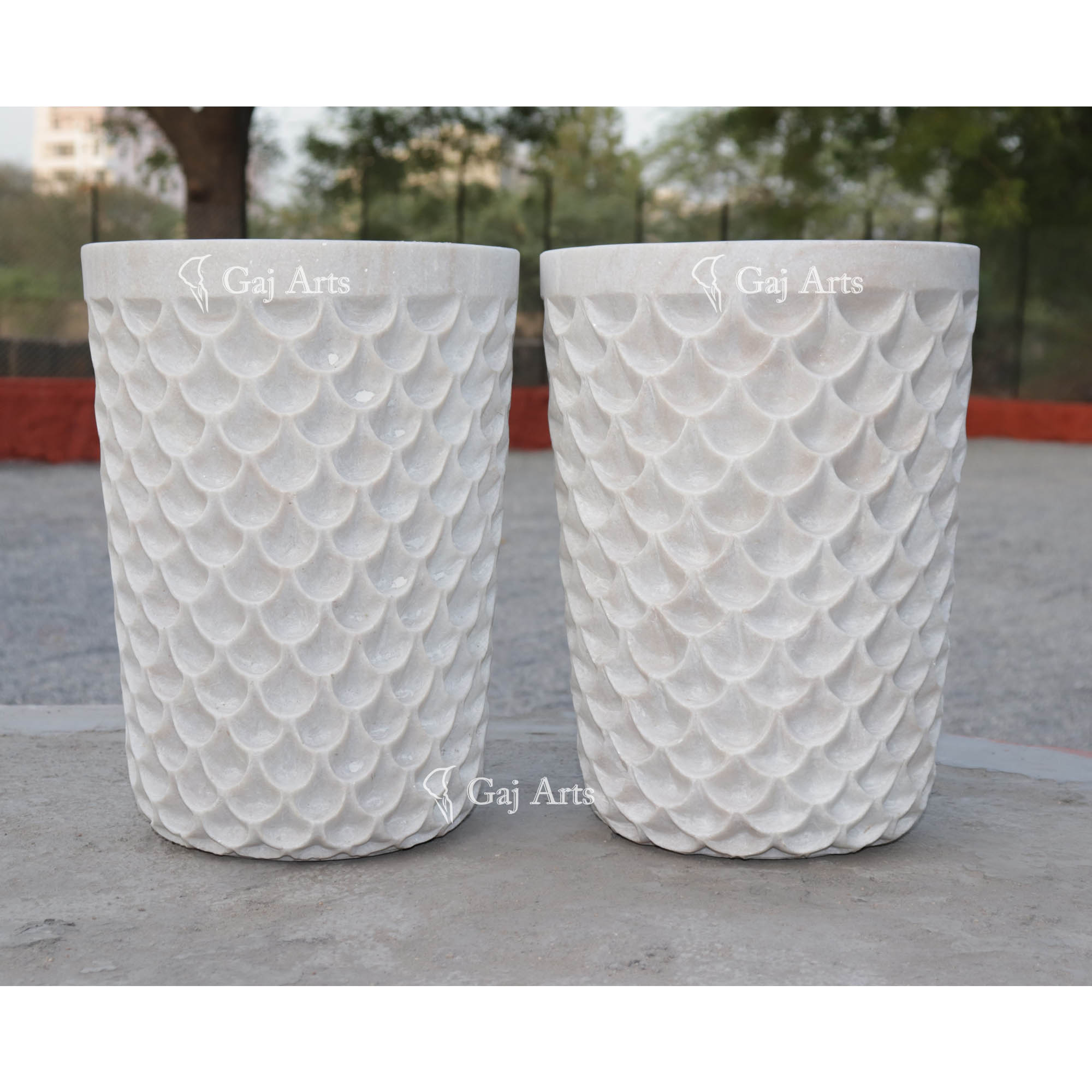 Pure White Marble Planter | 16 Inch