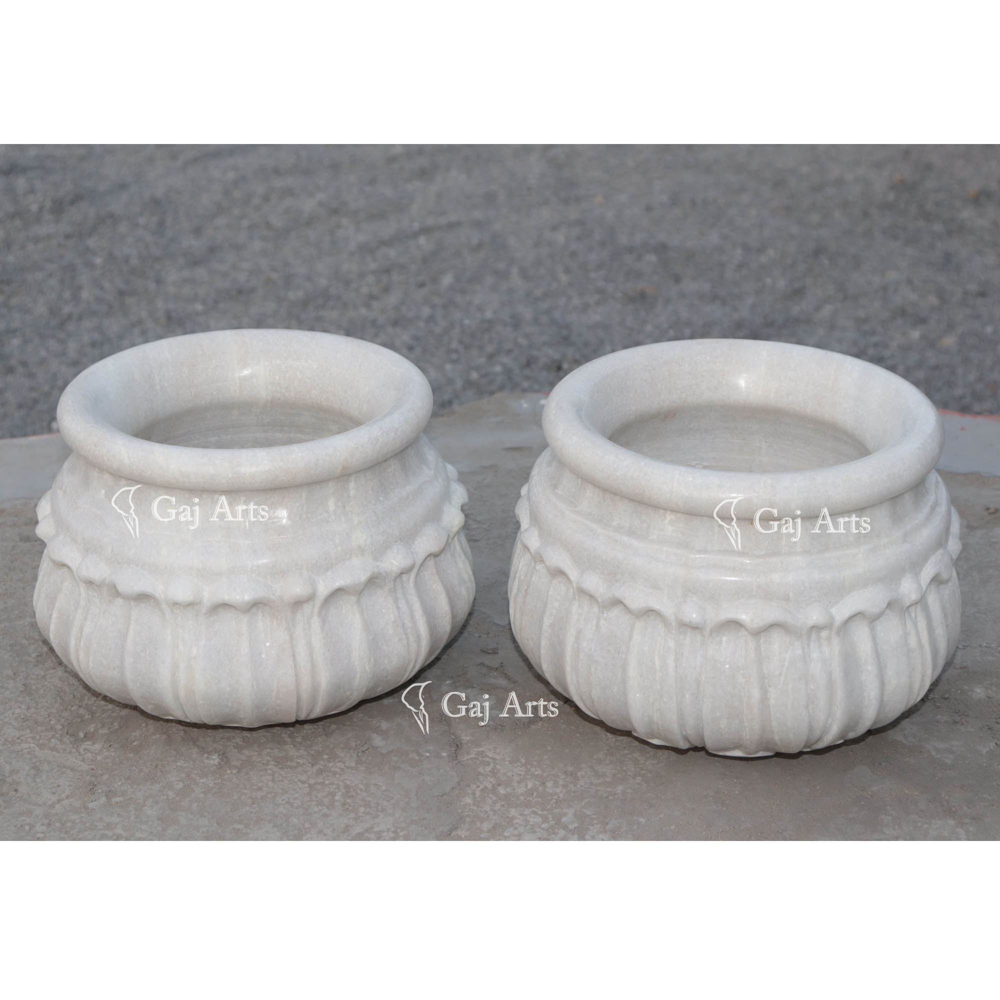 White Marble Planter | 9 Inch