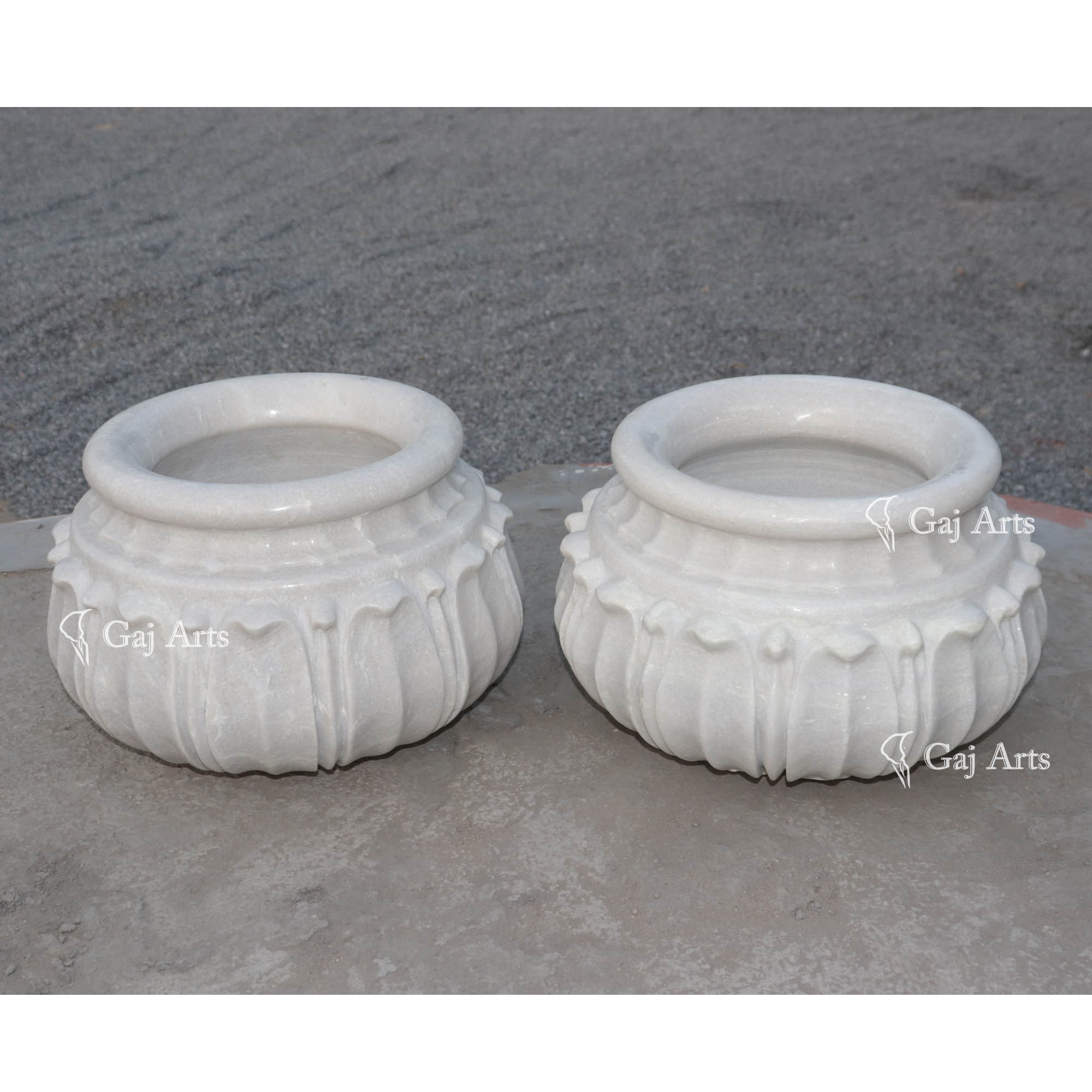 Fine White Marble Planter | 11 Inch