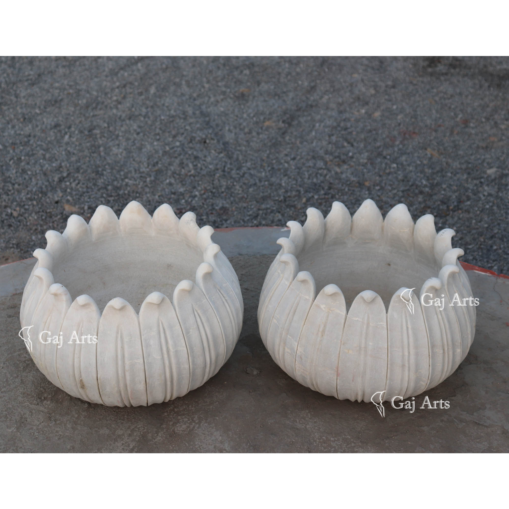 Classic White Marble Planter | 12 Inch