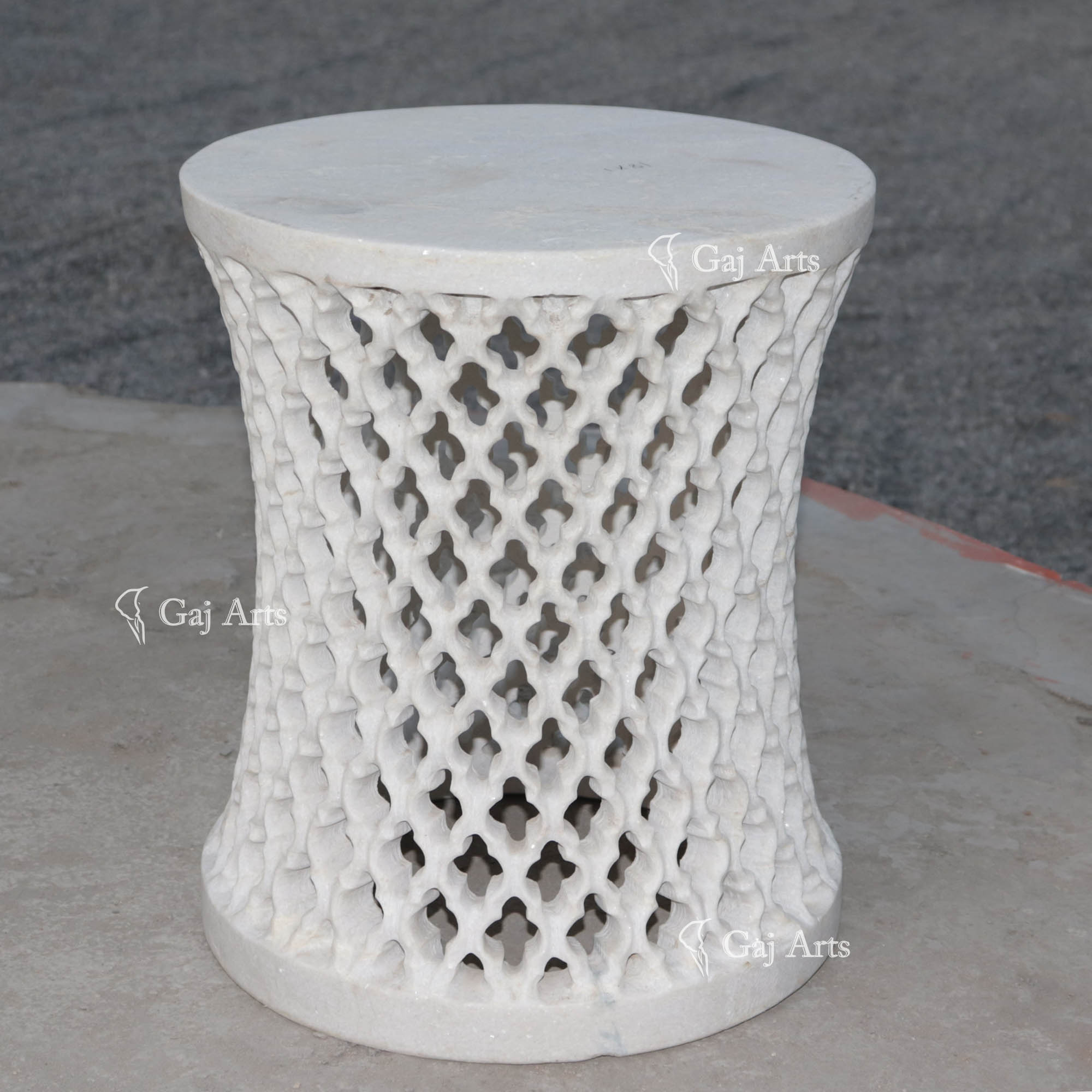 White Marble Jali Stand | 18 Inch
