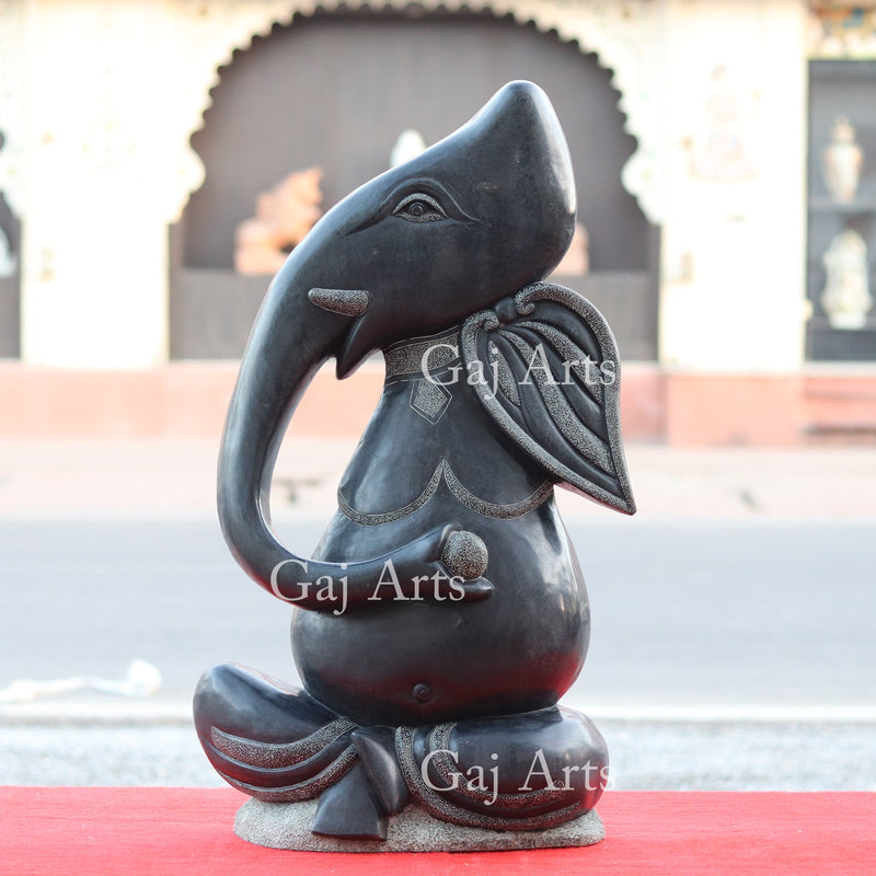 Modern Black Ganesha Idol 32”